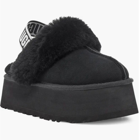 UGG Black Fur-Lined Slip-Ons - Picture 5 of 8